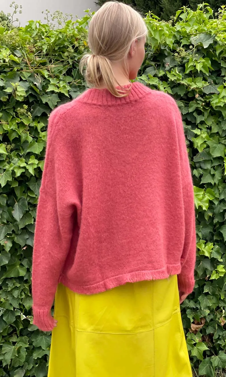 ALYSI V Neck Pomegranate Knit