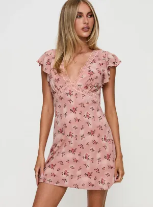 Aurianna Mini Dress Pink Floral