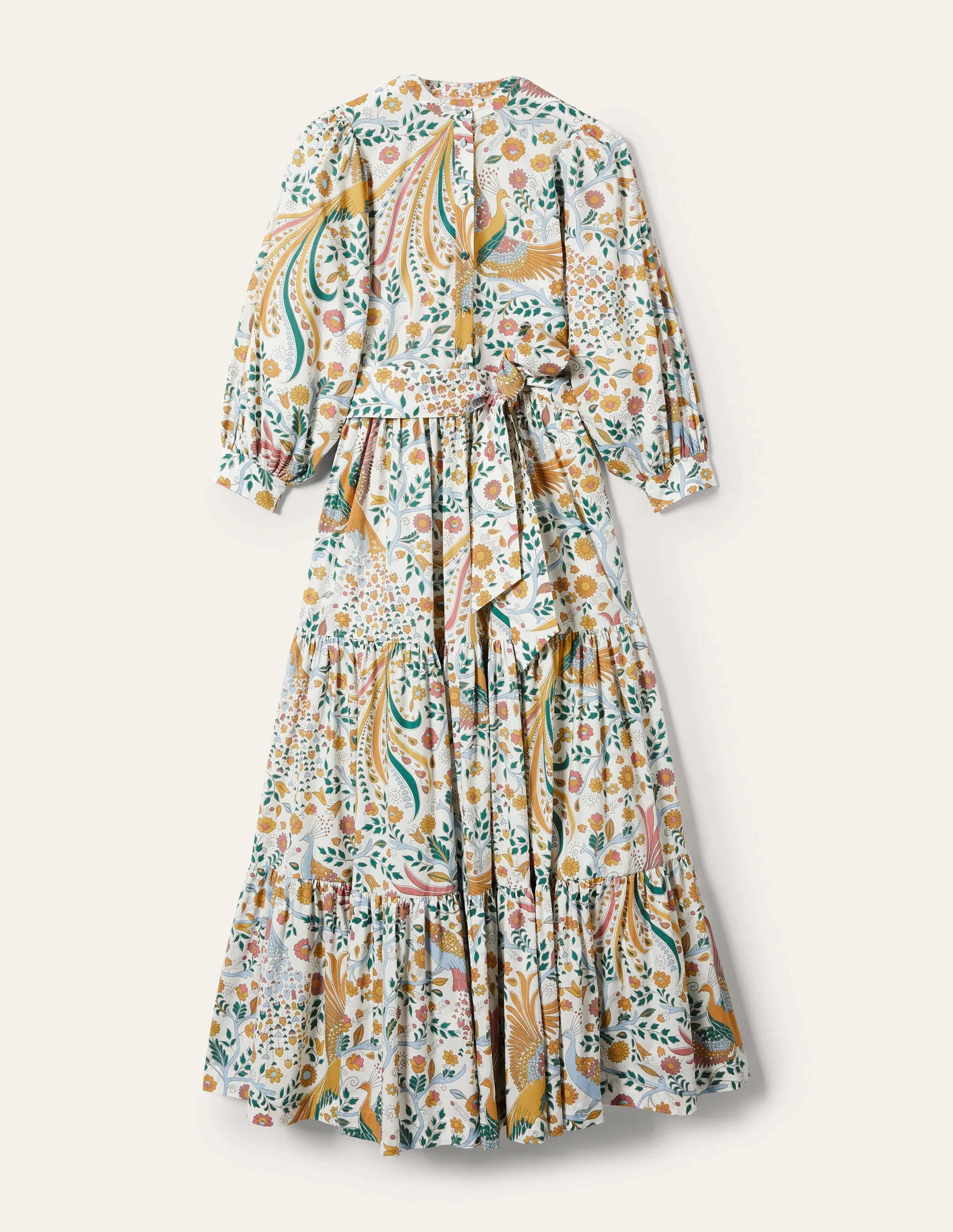 Ava Tiered Maxi Dress-Multi. Enchanting Peacock