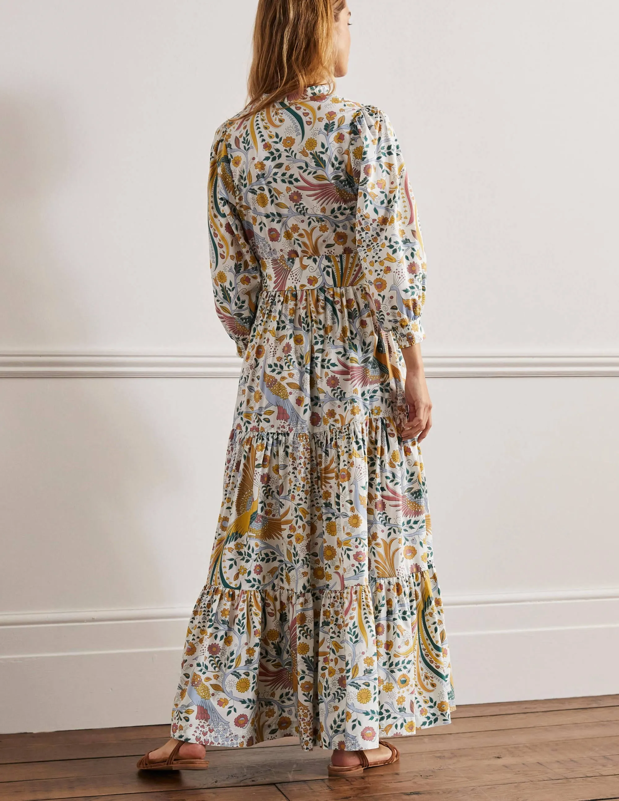 Ava Tiered Maxi Dress-Multi. Enchanting Peacock