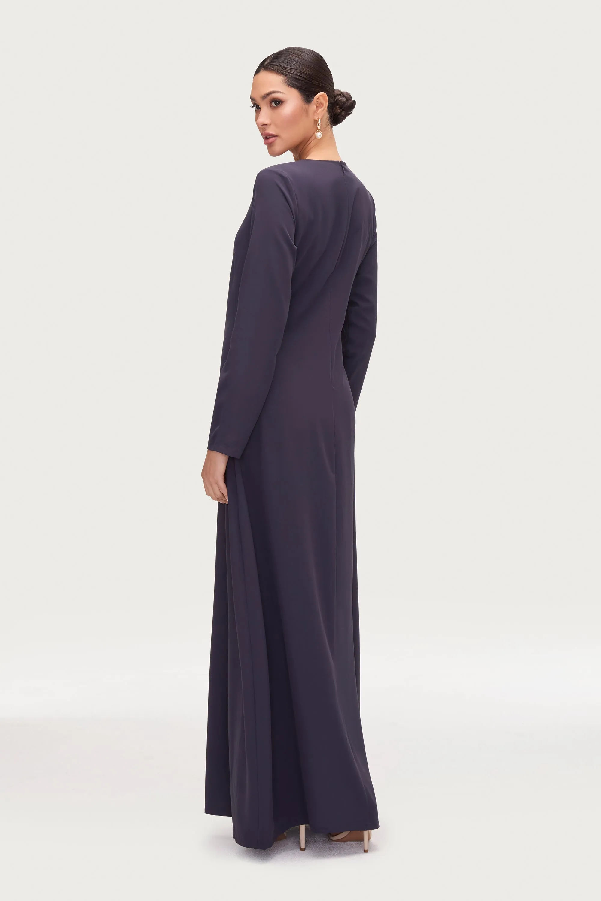 Basic Long Sleeve Maxi Dress - Night Sky