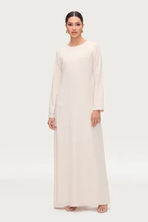 Basic Long Sleeve Maxi Dress - Stone