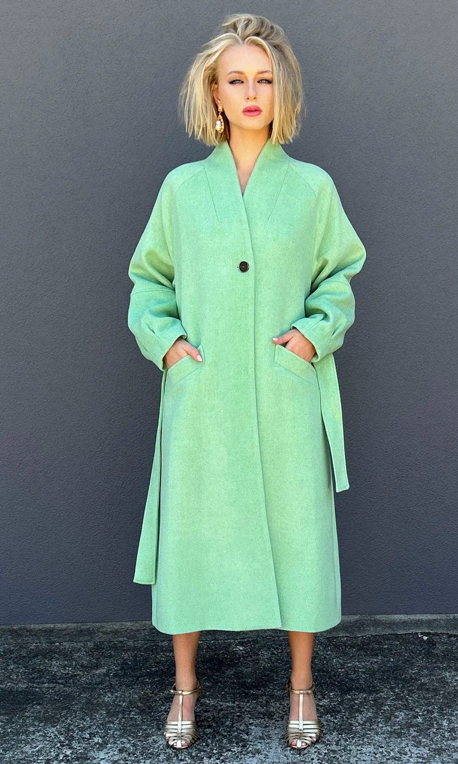 Beatrice B Island Shore Long coat - Spearmint