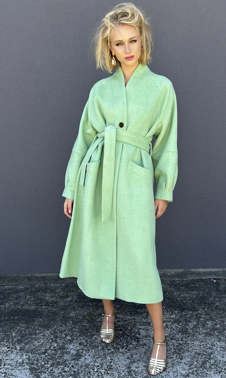 Beatrice B Island Shore Long coat - Spearmint