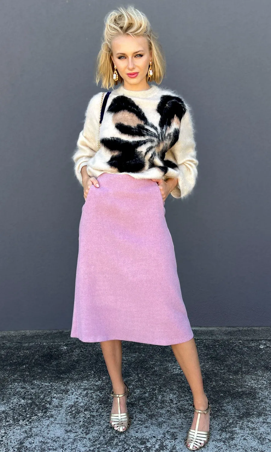 Beatrice b Island Shore Skirt - Lavender Wool