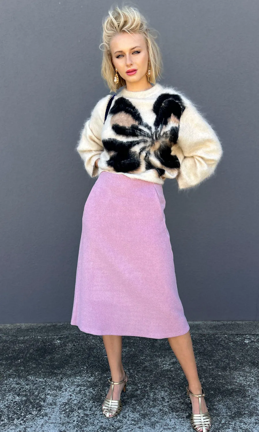 Beatrice b Island Shore Skirt - Lavender Wool