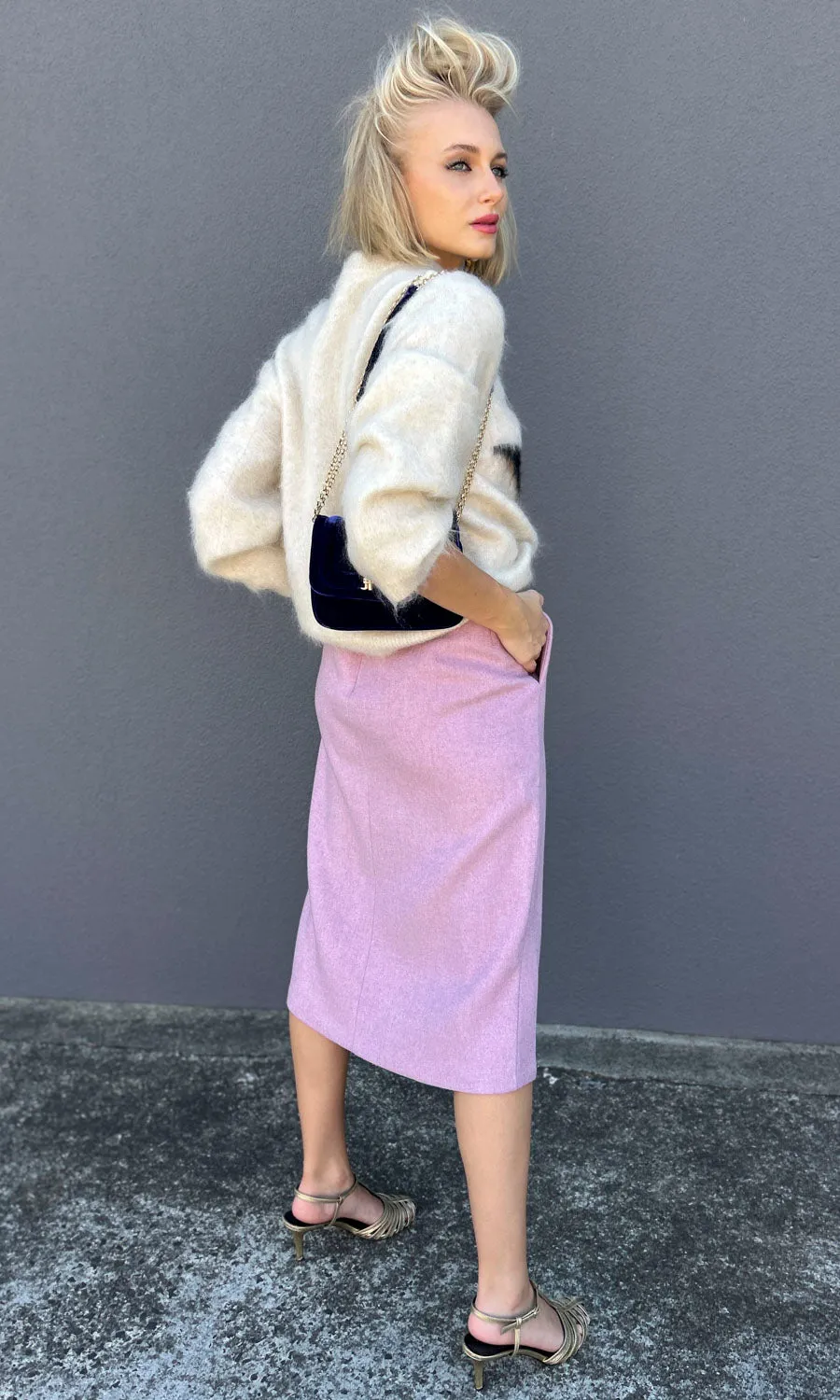 Beatrice b Island Shore Skirt - Lavender Wool