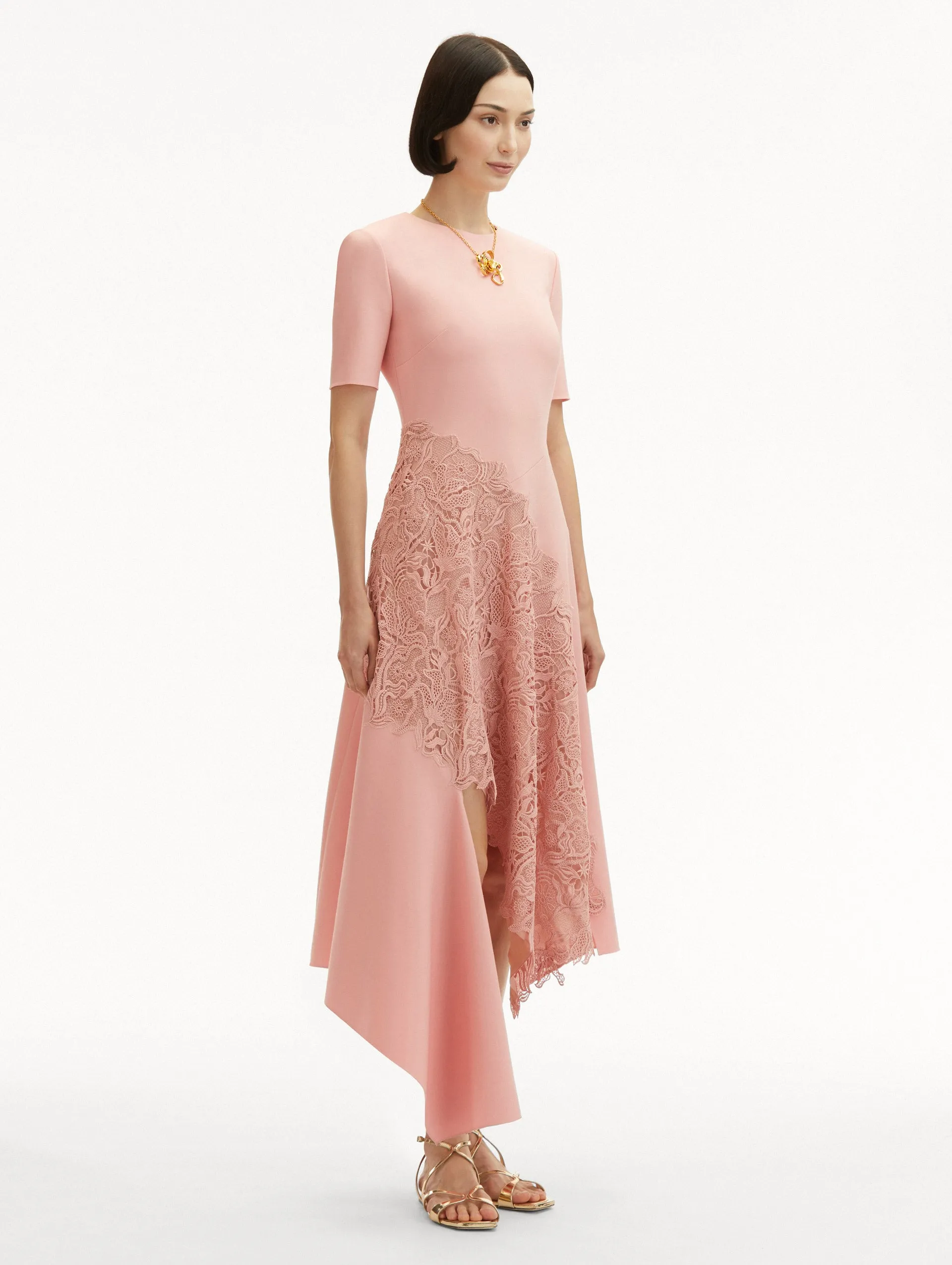 Bellflower Guipure & Wool Dress