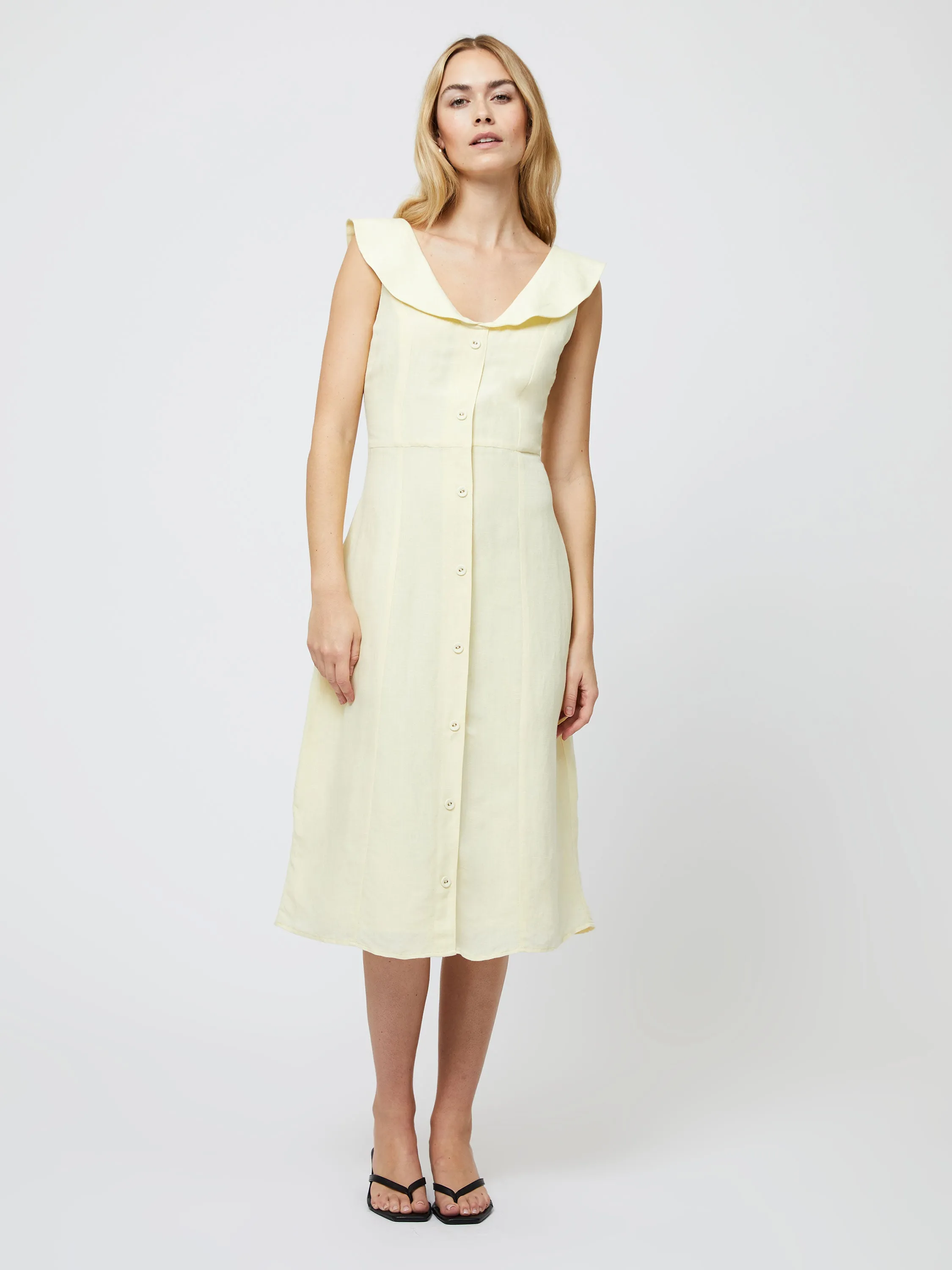 Birdie Linen V-Neck Dress