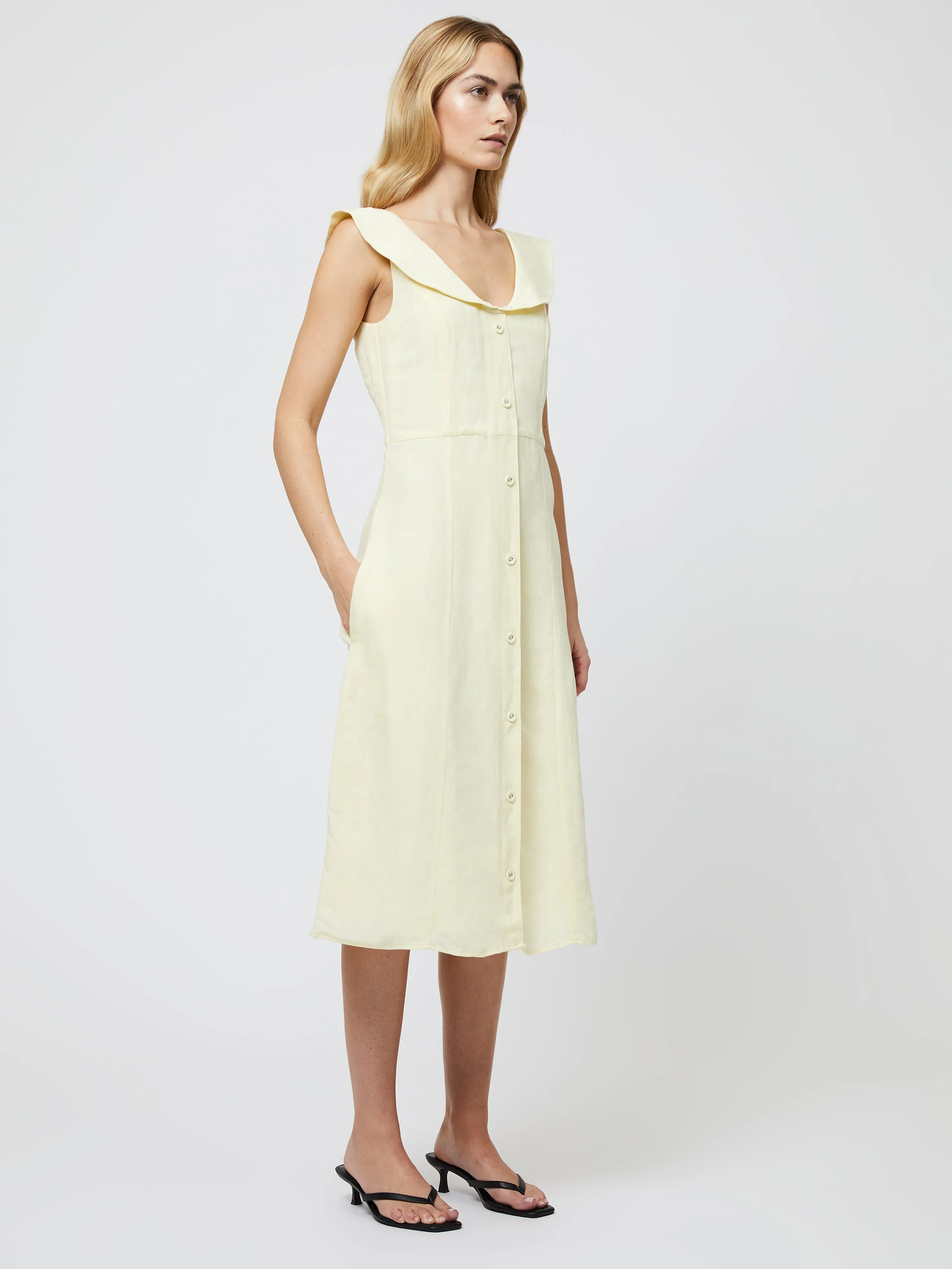 Birdie Linen V-Neck Dress