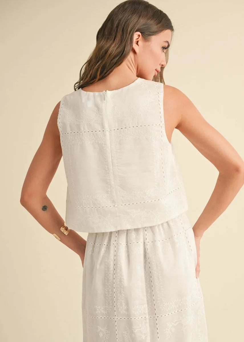 Bonne Eyelet Top - White