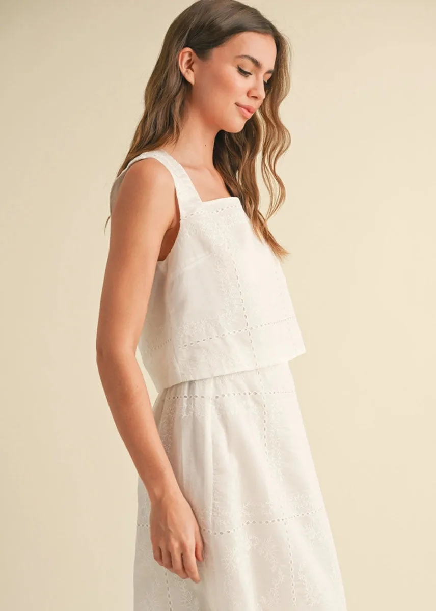 Bonne Eyelet Top - White