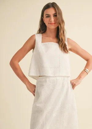 Bonne Eyelet Top - White
