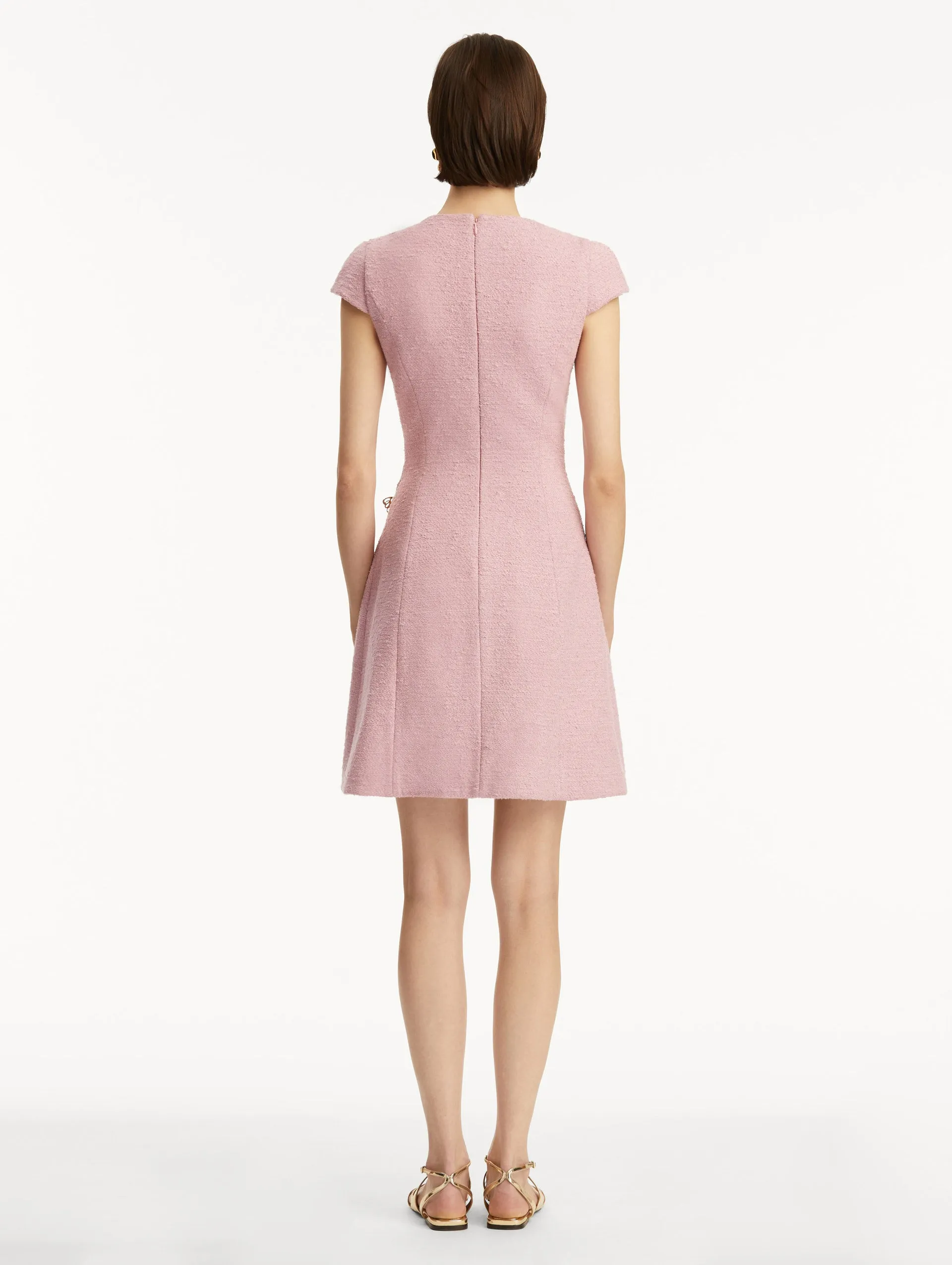 Butterfly-Detailed Tweed Dress