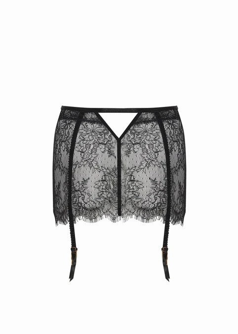 Camelia Skirt Suspender (Black)
