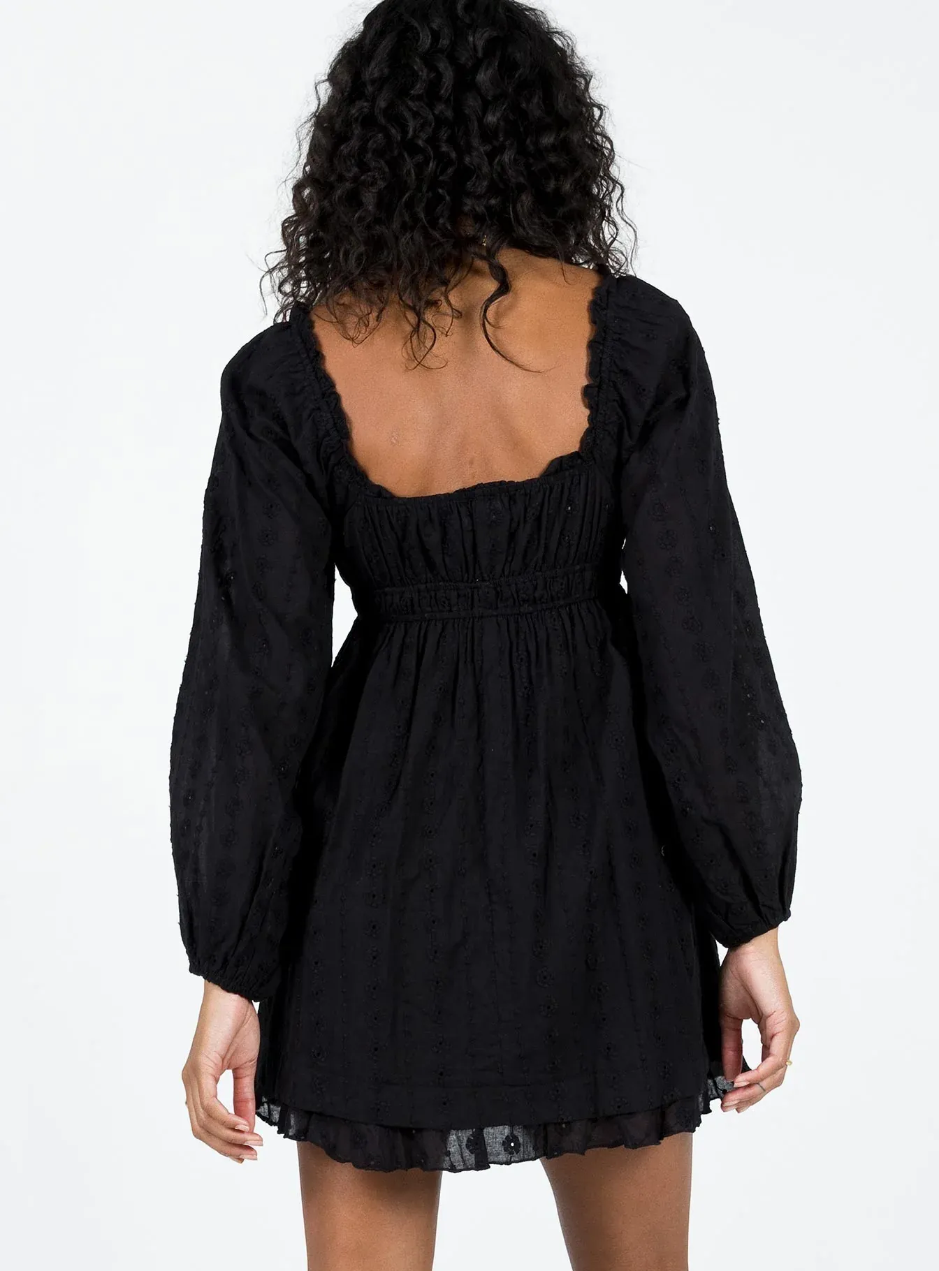 Carlita Long Sleeve Mini Dress Black