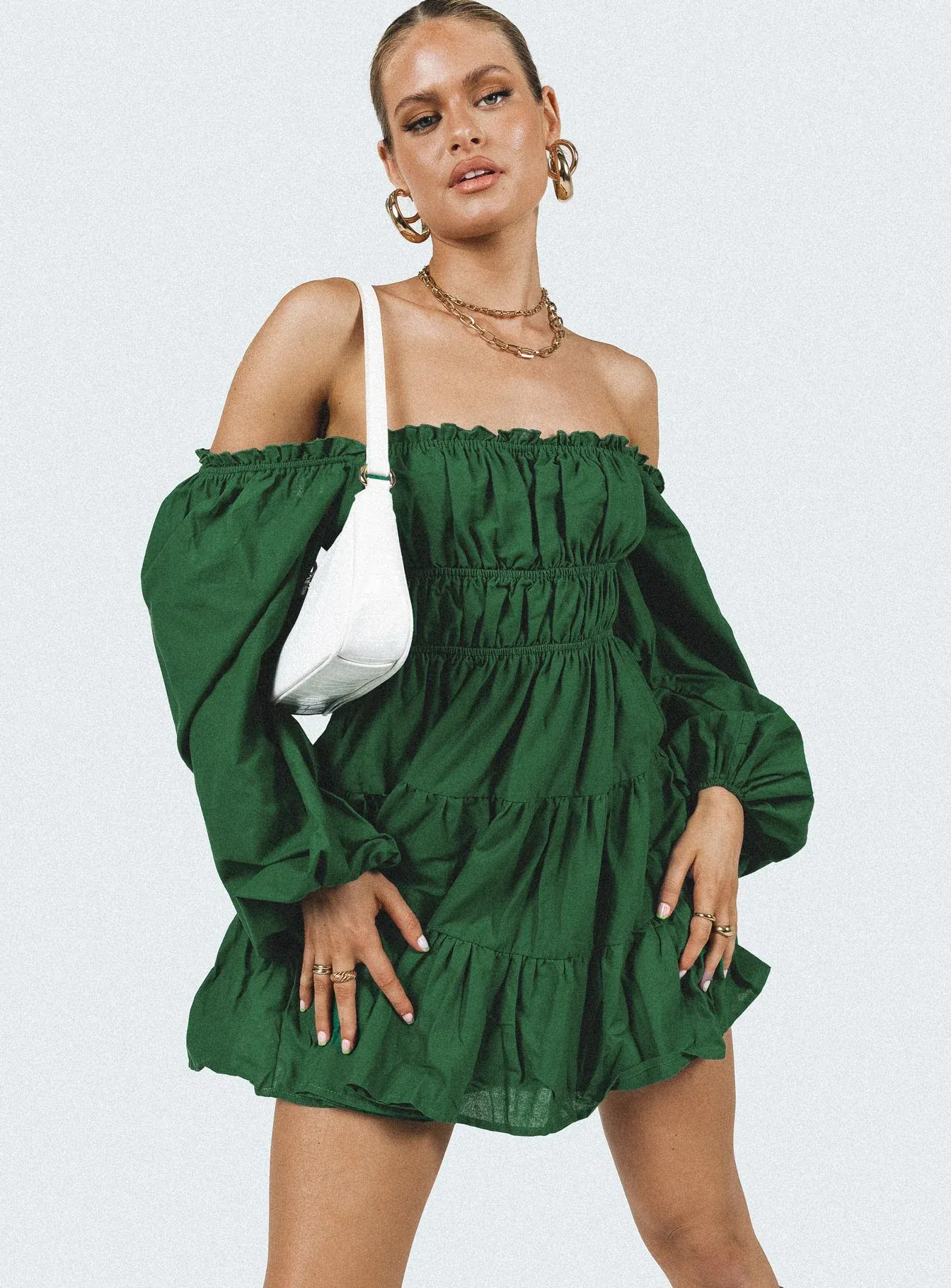 Ceara Long Sleeve Mini Dress Green