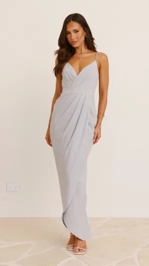Charlotte Draped Maxi Dress - Light Grey