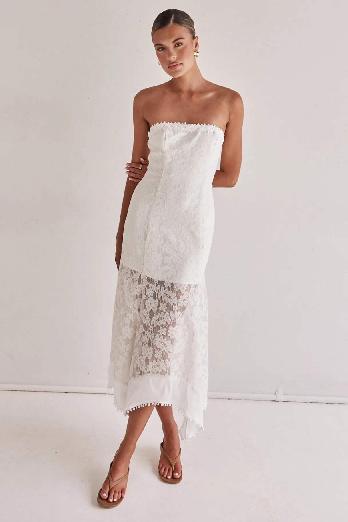 Clara Midi Dress (White)