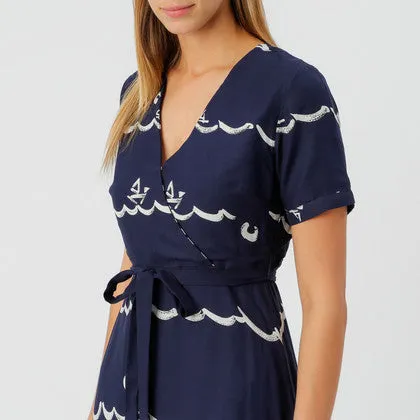 Clovelly Maxi Dress Navy/Cream