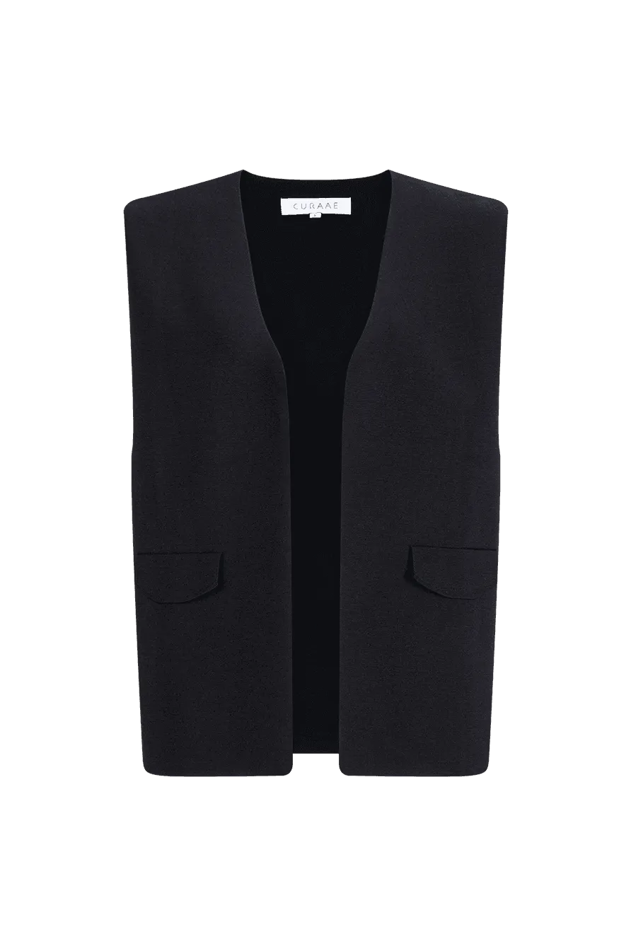 CURAAE Windsor Knit Vest in Black