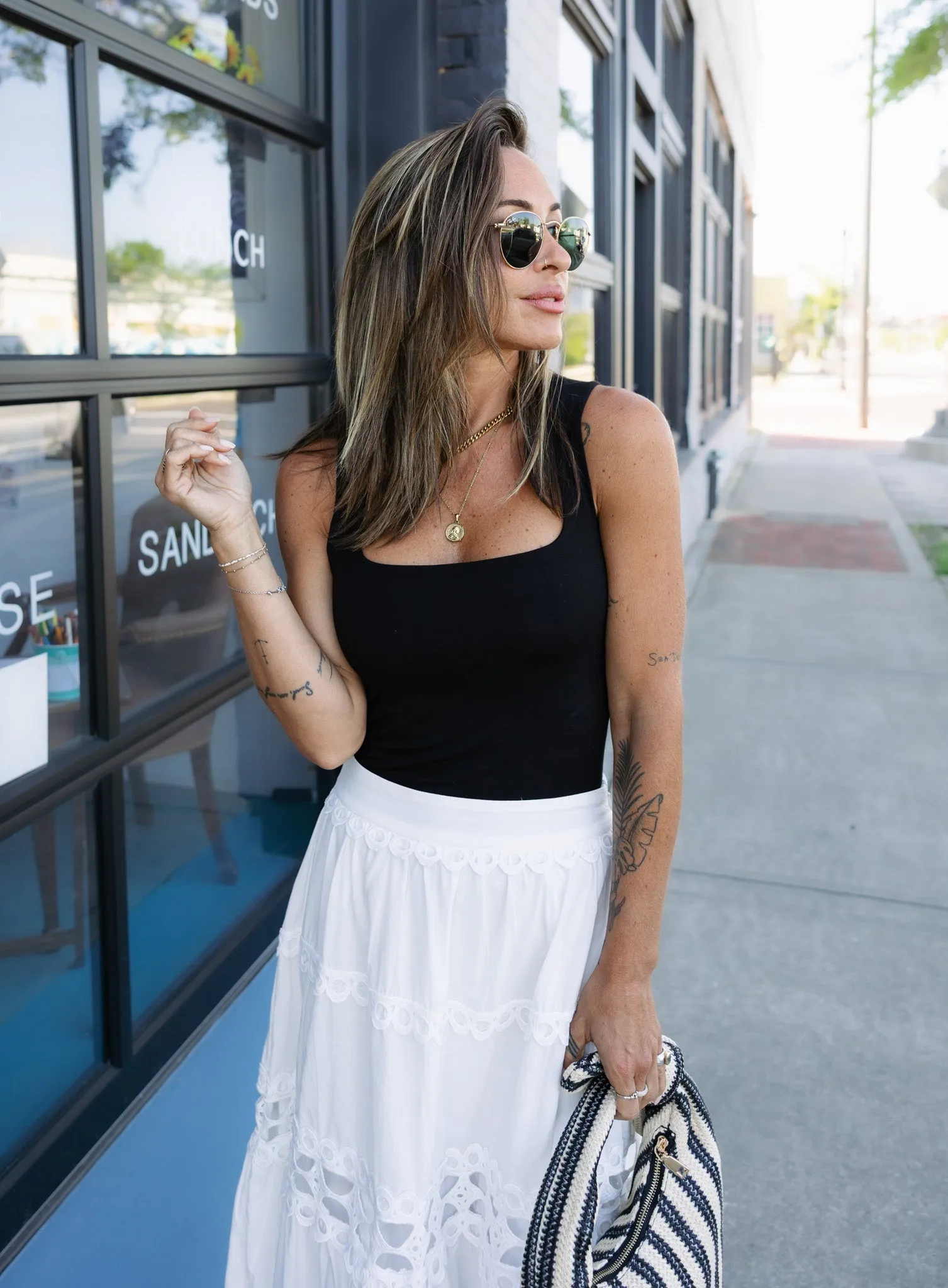 Ember Square Neck Tank - Black