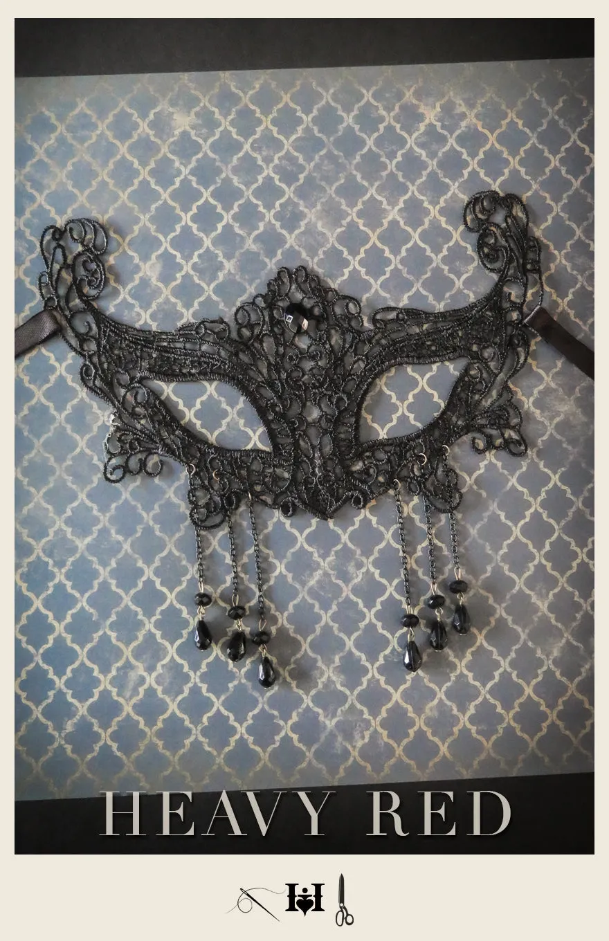 Embroidered Lace Mask with Tears