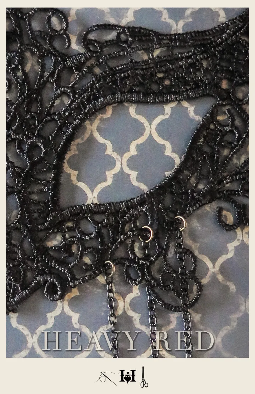 Embroidered Lace Mask with Tears