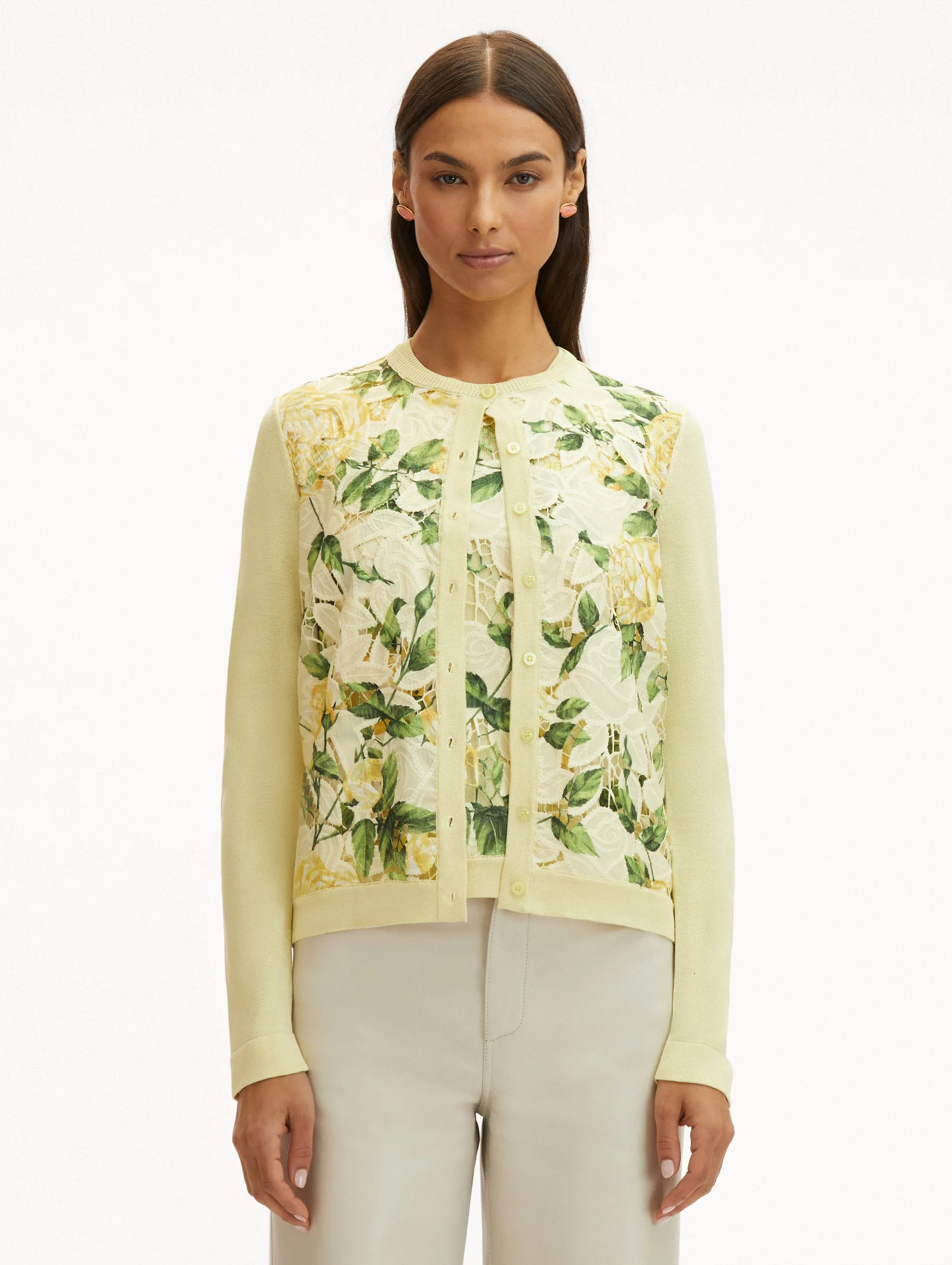 English Rose Guipure Inset Cardigan