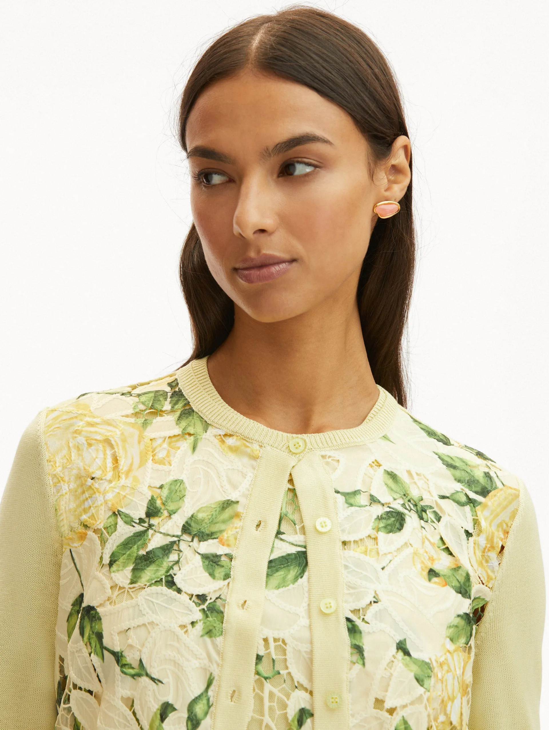 English Rose Guipure Inset Cardigan