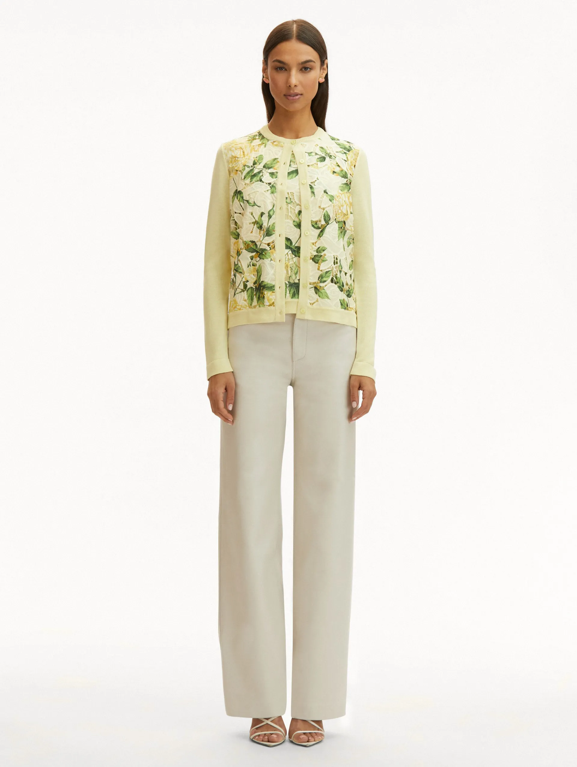 English Rose Guipure Inset Cardigan