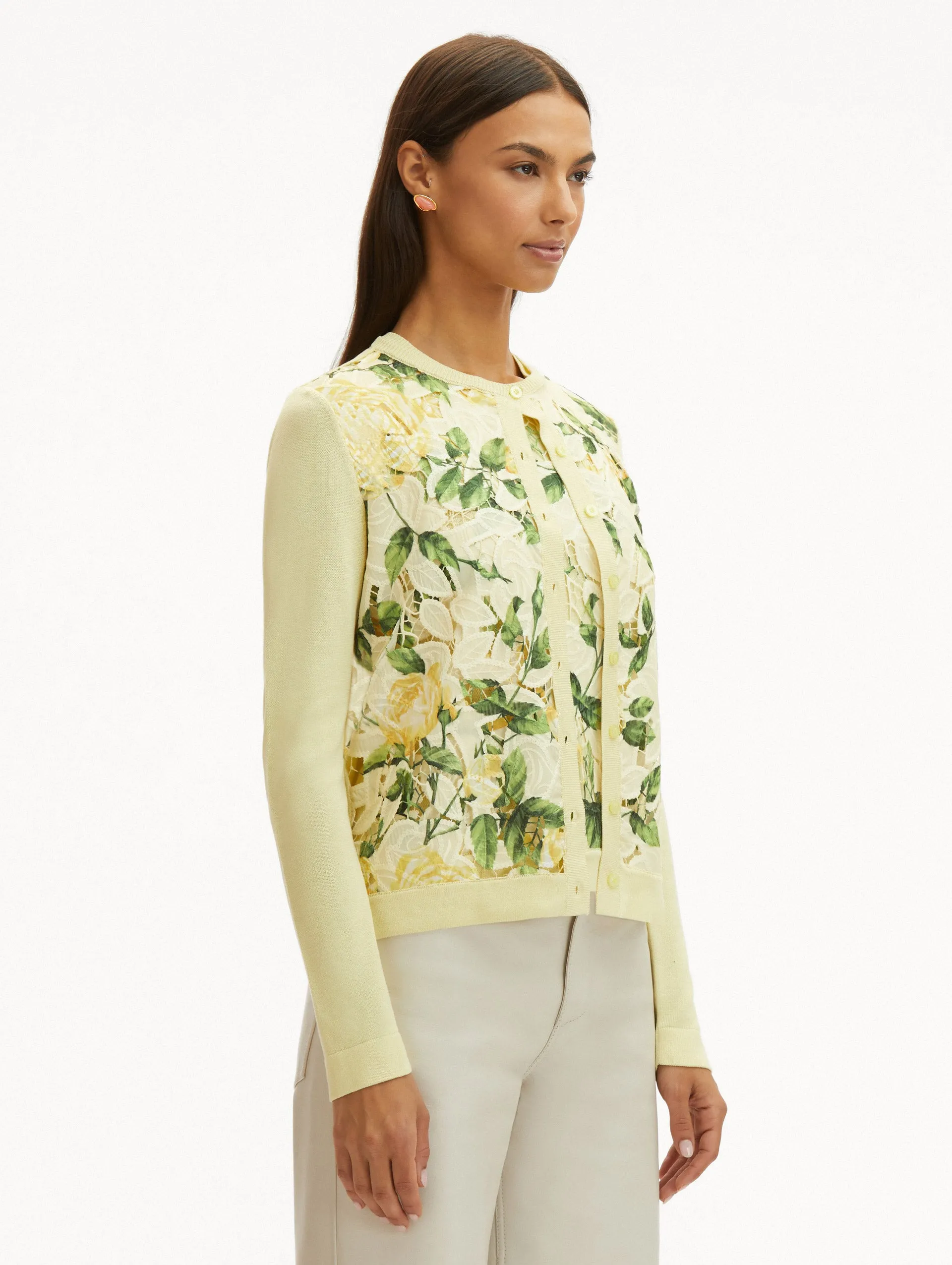 English Rose Guipure Inset Cardigan
