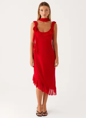Fariday Midi Dress - Red