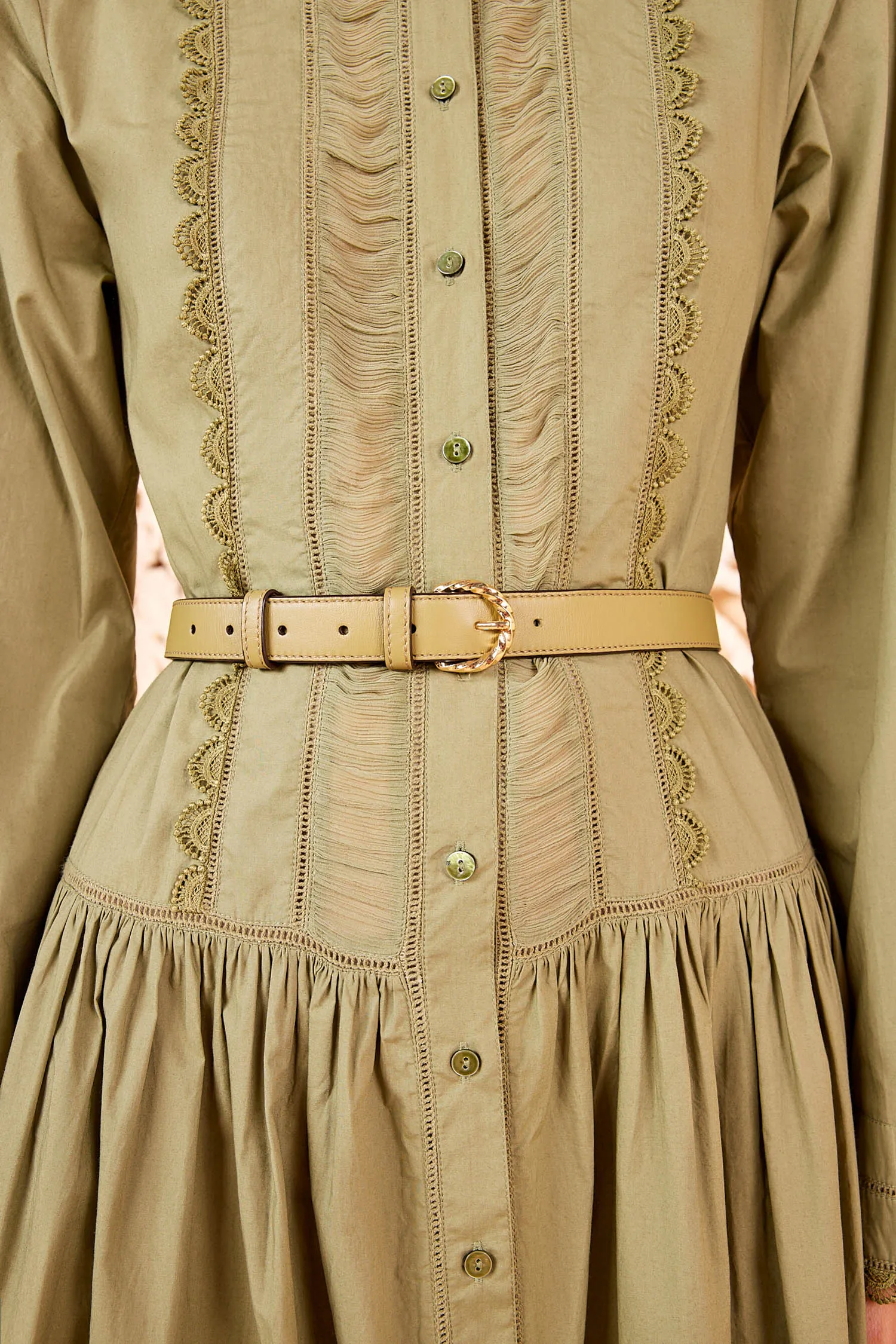 Gia Twisted Buckle Belt - Lichen