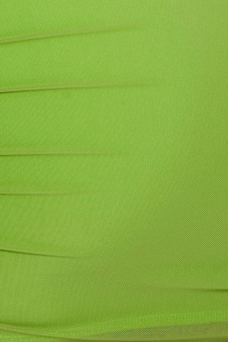 Green Low Back Ruched Mini Dress