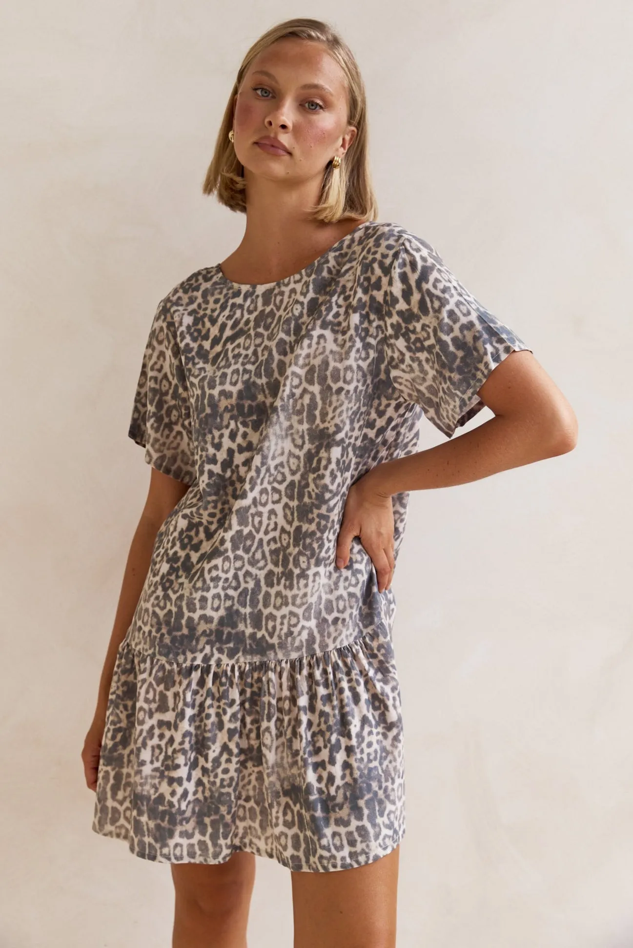 Jenna Mini Dress (Leopard)