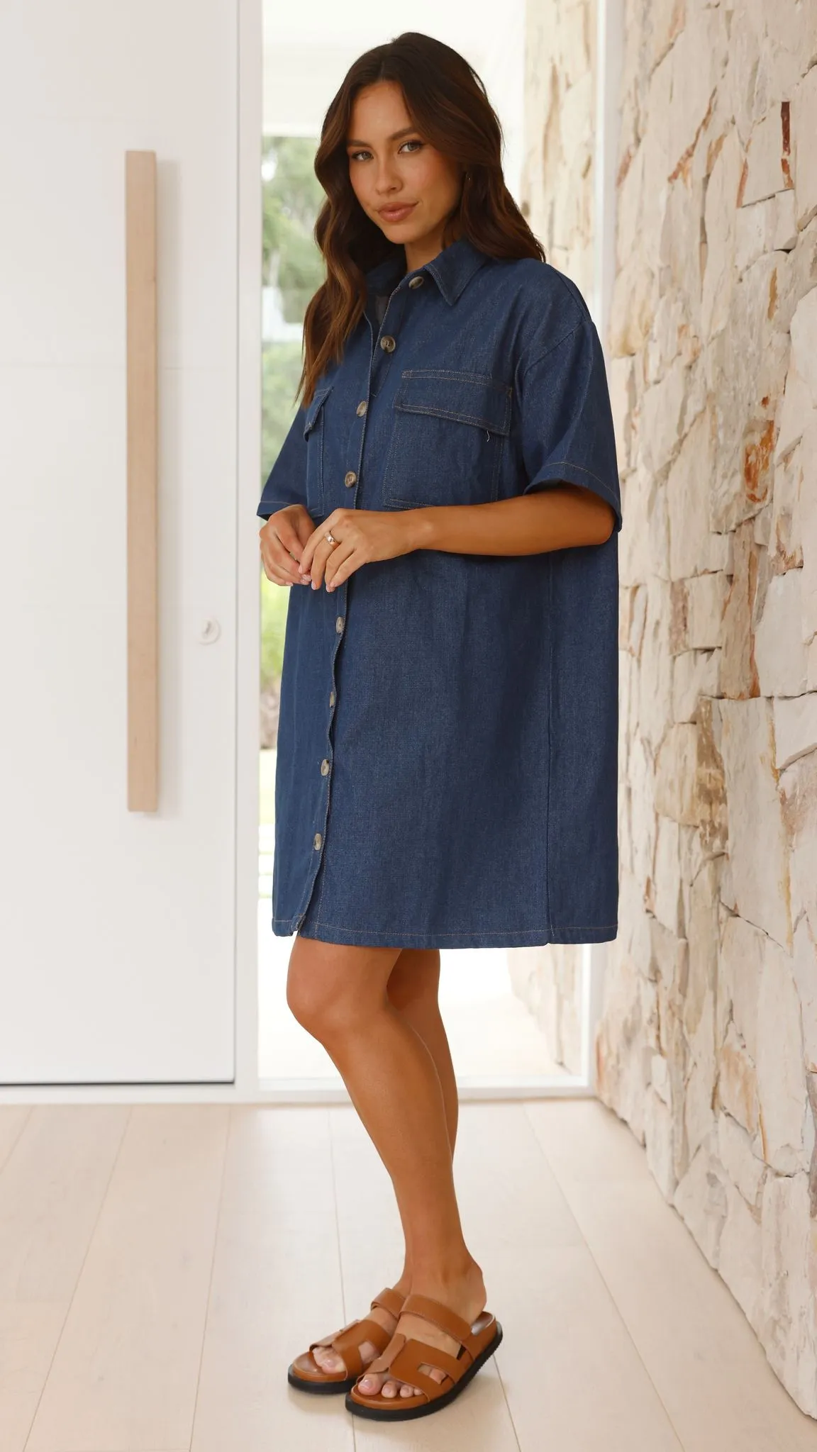 Laksha Mini Dress - Dark Denim