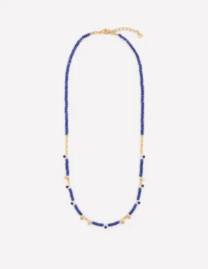 Layering Bead Necklace-Bright Blue