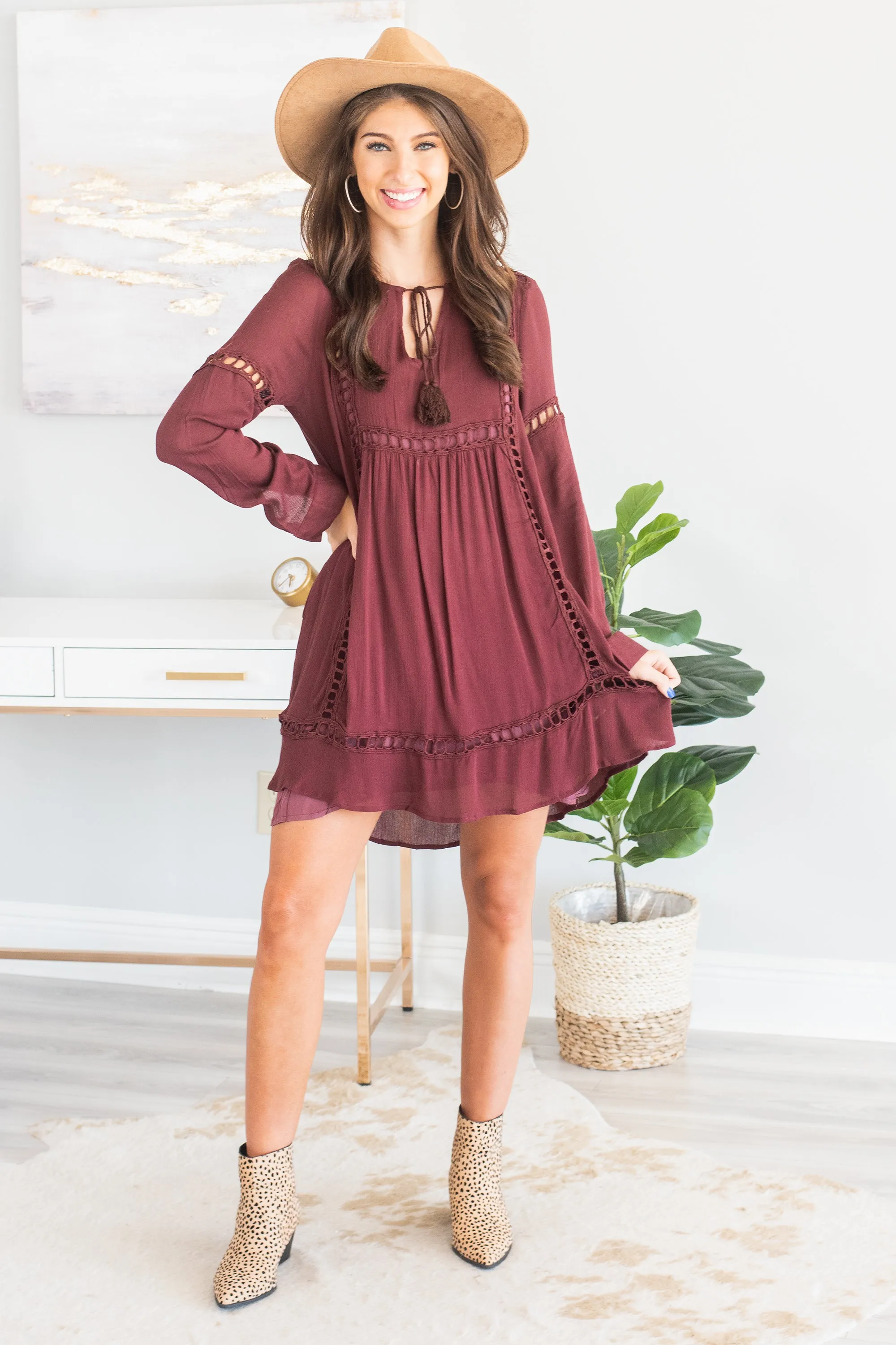 Living The Dream Plum Purple Boho Dress
