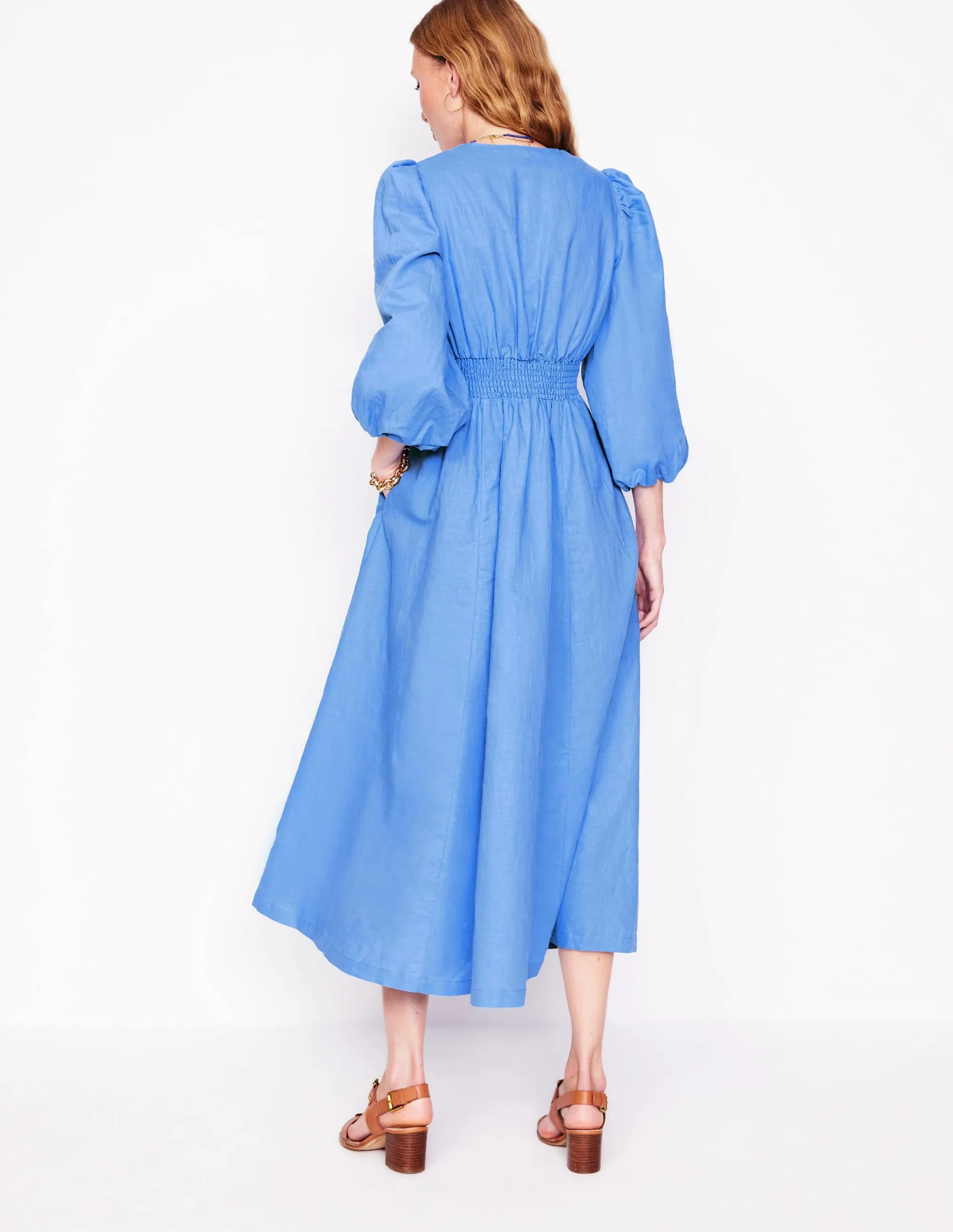 Lola Blouson Maxi Dress-Ocean Blue