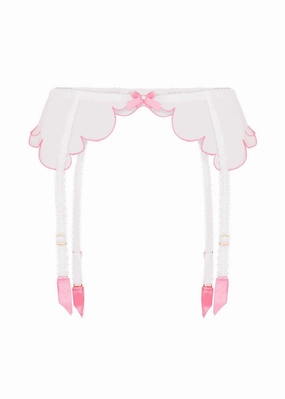 Lorna Suspender (White / Pink)