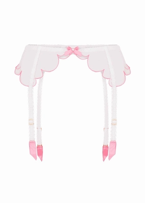 Lorna Suspender (White / Pink)