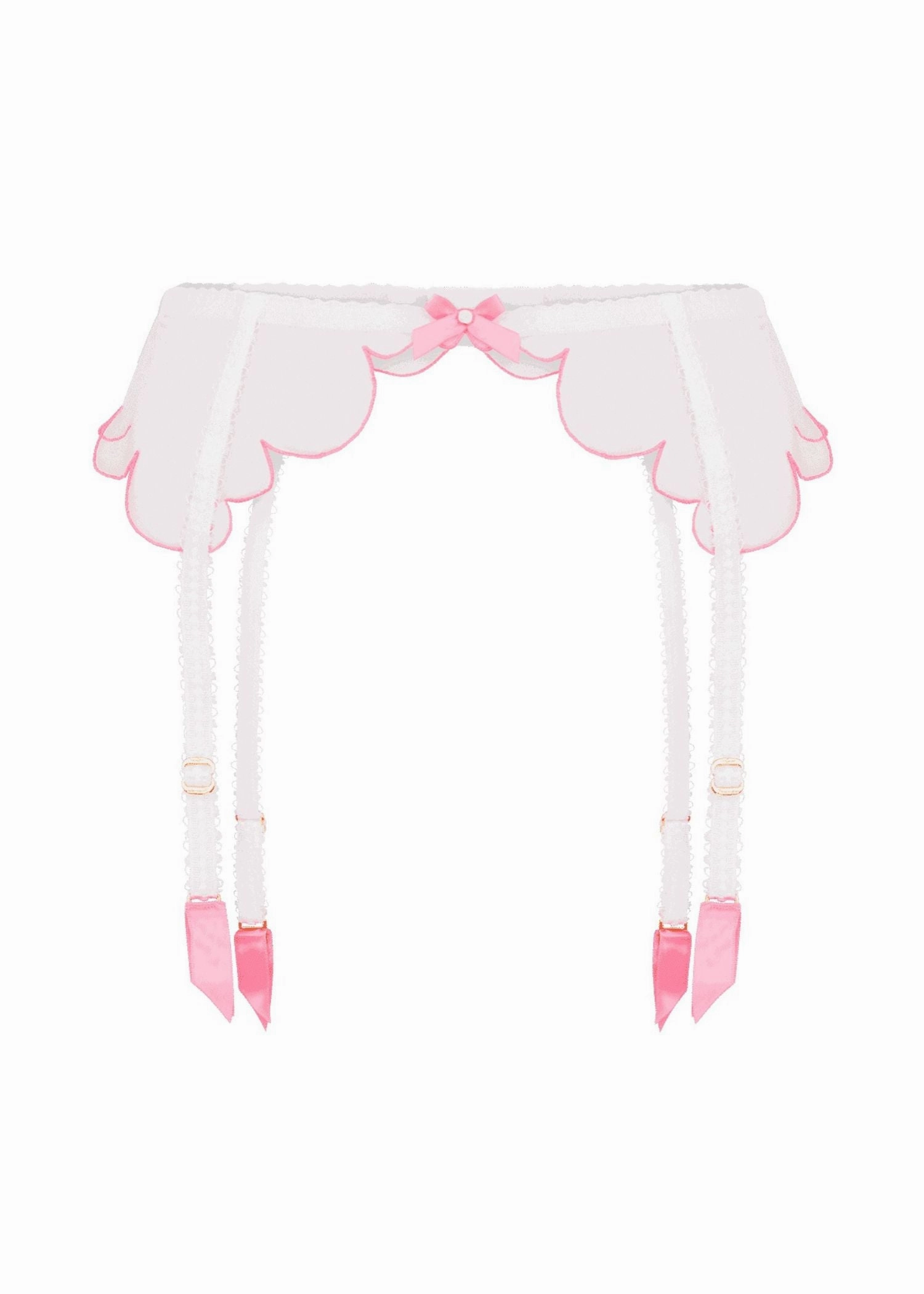 Lorna Suspender (White / Pink)