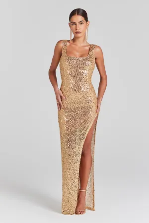 Louisa Gold Dress