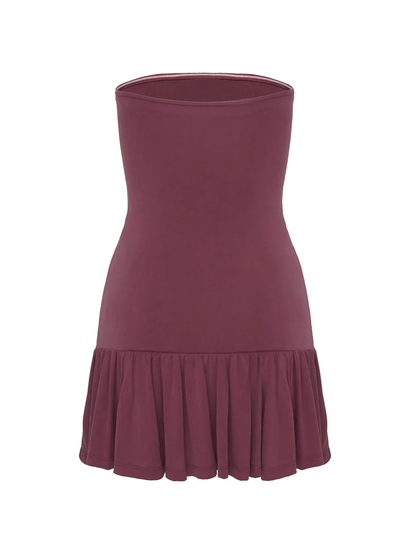 Love Lingers Strapless Mini Dress Burgundy