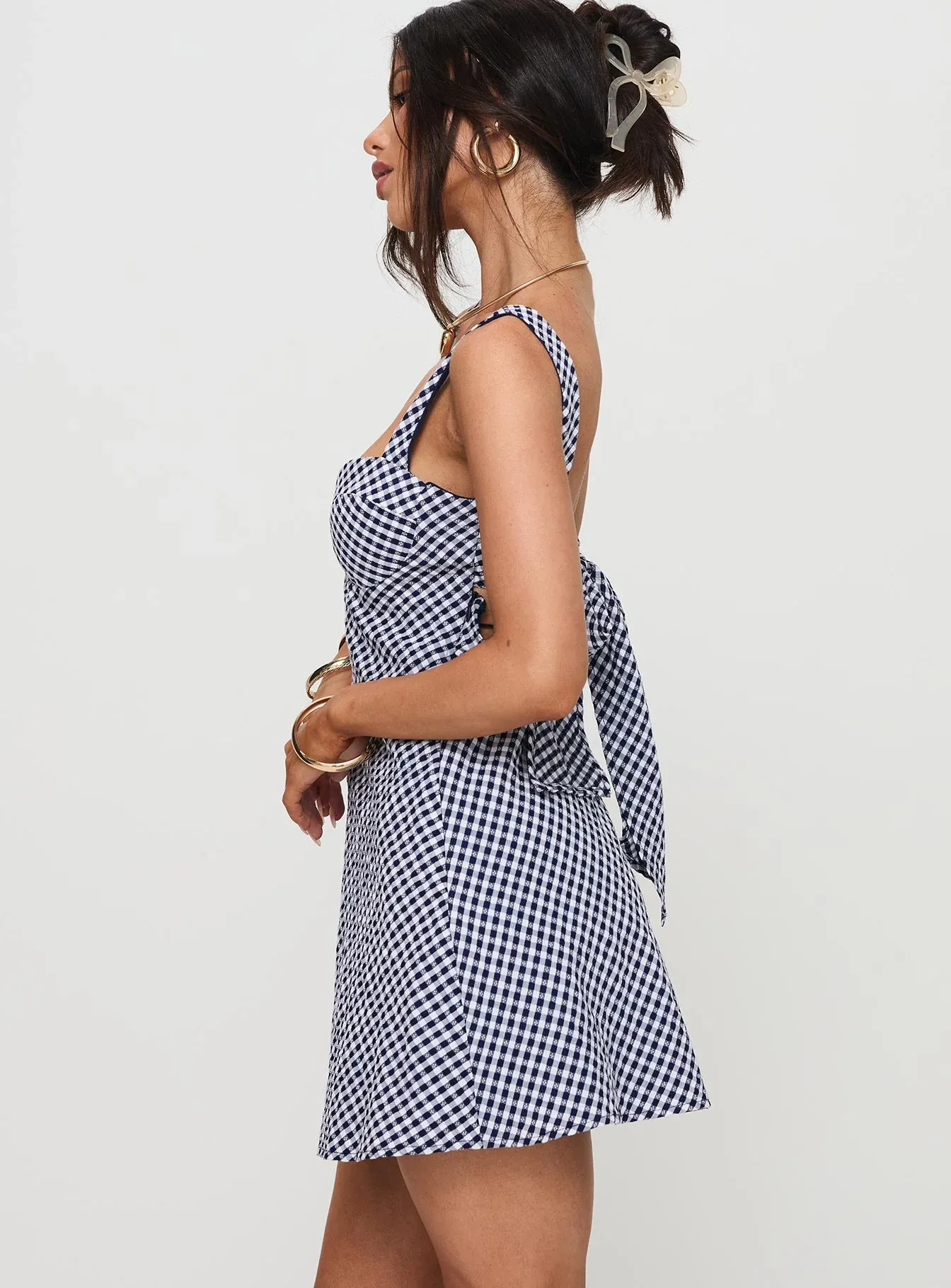Mcbeath Mini Dress Navy Check
