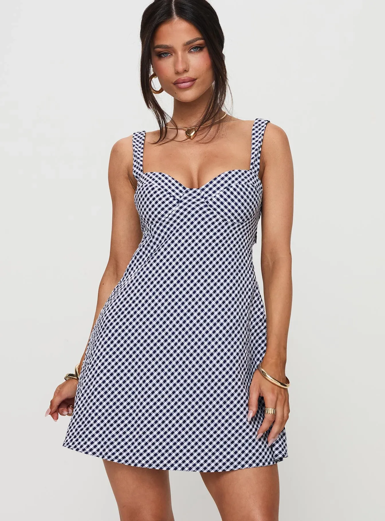 Mcbeath Mini Dress Navy Check
