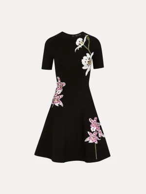 Orchid Threadwork Jacquard Dress