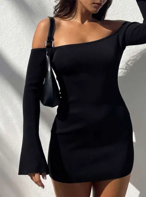 Parisa Long Sleeve Mini Dress Black