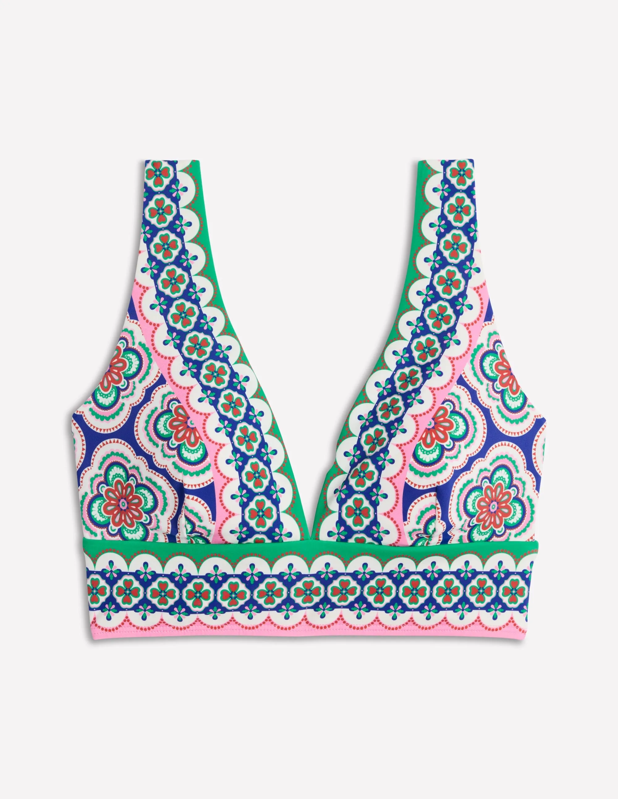 Porto Bikini Top-Bright Blue. Botanic Blush